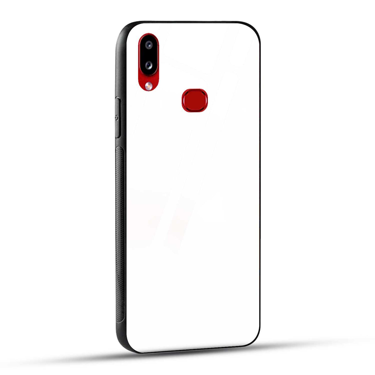Samsung Galaxy A10s Back Cover Plain White Printed Glass Case