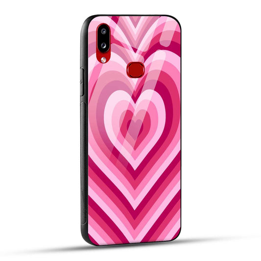 Samsung Galaxy A10s Back Cover Love Hearts Printed Glass Case