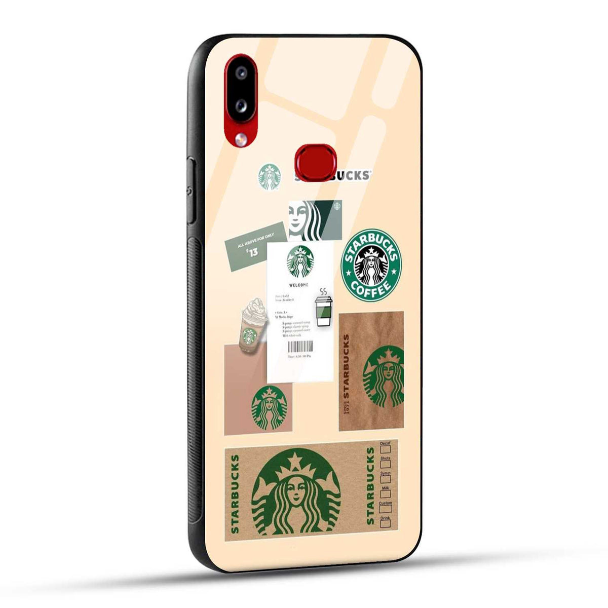 Samsung Galaxy A10s / Samsung Galaxy M01s Back Cover Starbucks Coffee Printed Glass Case