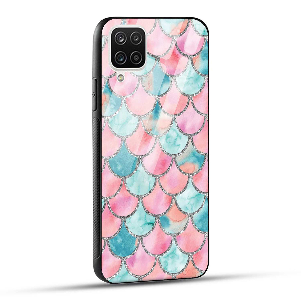 Samsung Galaxy A12 Back Cover Mirror Pattern Printed Glass Case
