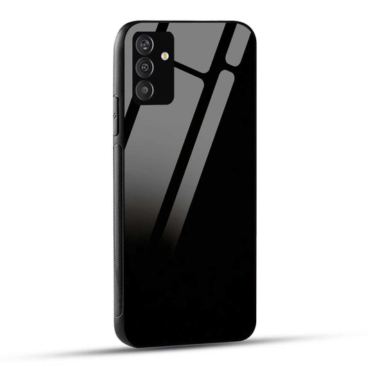 Samsung Galaxy F54 Back Cover Solid Black Printed Glass Case
