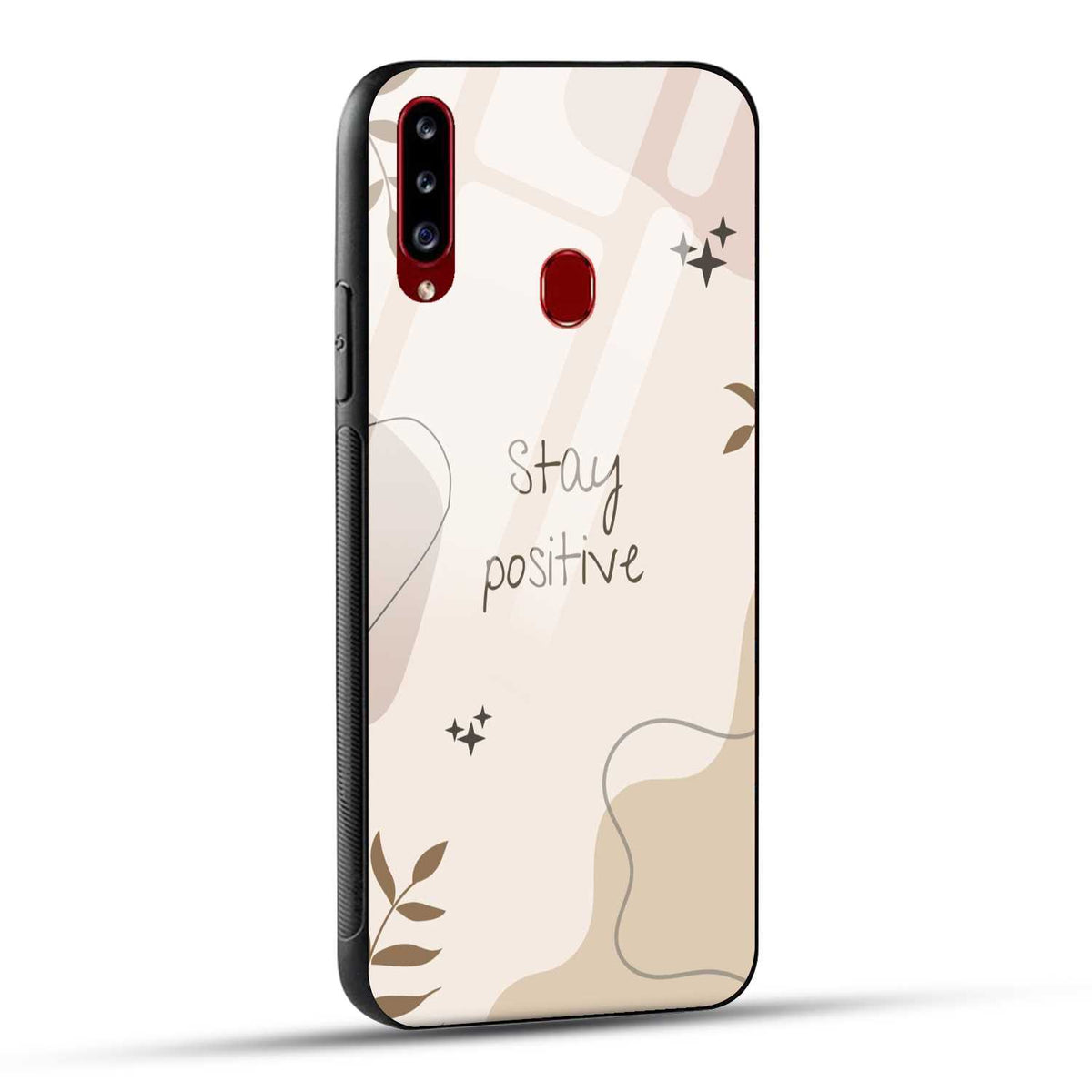 Samsung Galaxy A20s Back Cover Cream Beige Aesthetic Printed Glass Case