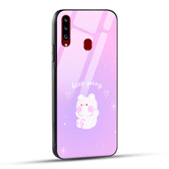 Samsung Galaxy A20s Back Cover Pink Purple Gradient Aesthetic Motivational Printed Glass Case