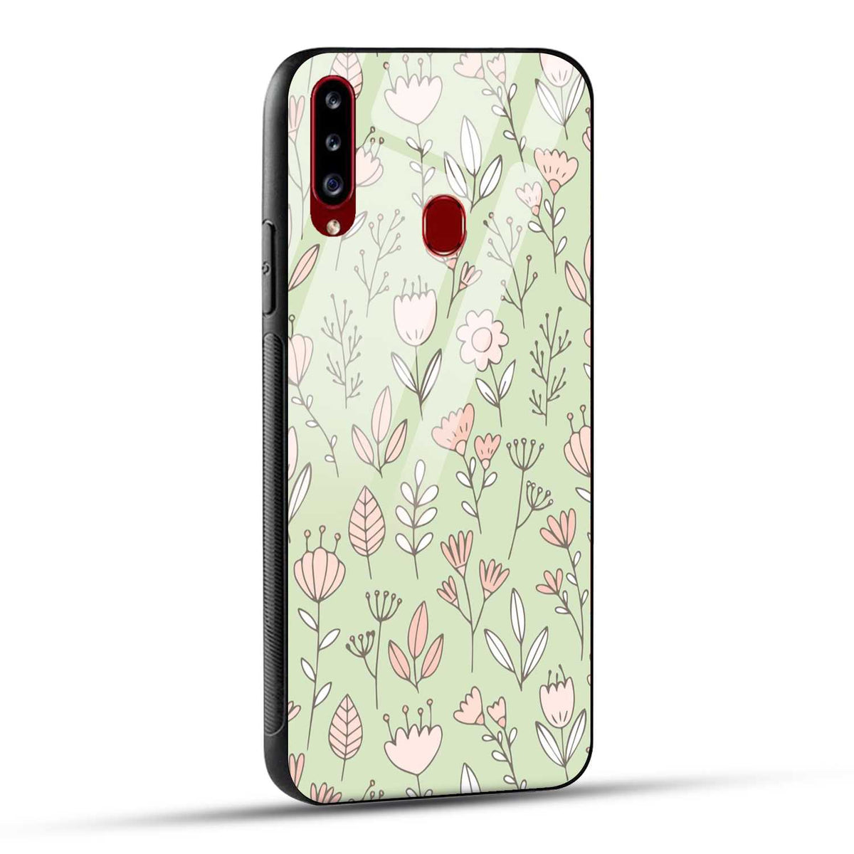 Samsung Galaxy A20s Back Cover Flower Art Printed Glass Case