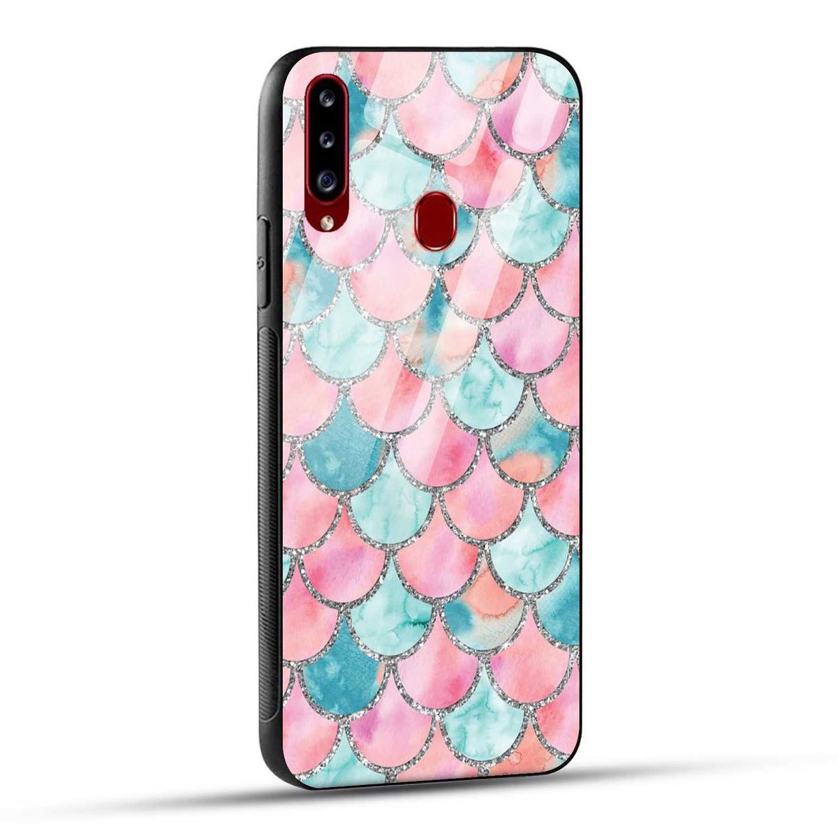 Samsung Galaxy A20s Back Cover Mirror Pattern Printed Glass Case