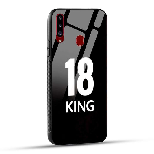 Samsung Galaxy A20s King number 18 Printed Glass Case