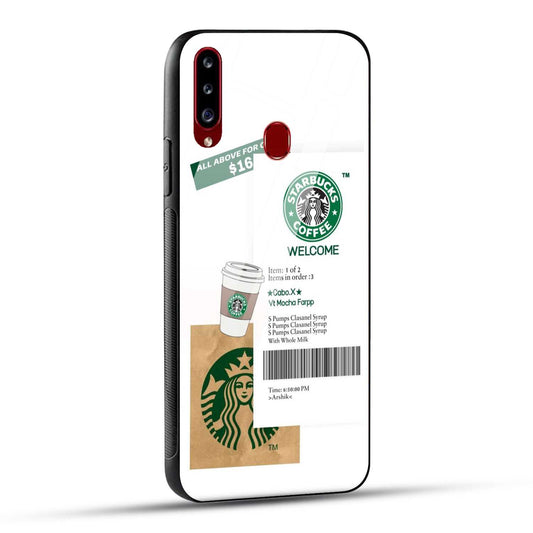 Samsung Galaxy A20s Starbucks Coffee Printed Glass Case
