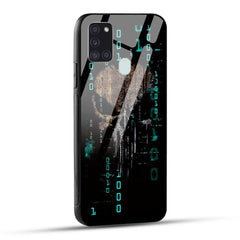 Samsung Galaxy A21s Back Cover Hacker Printed Glass Case