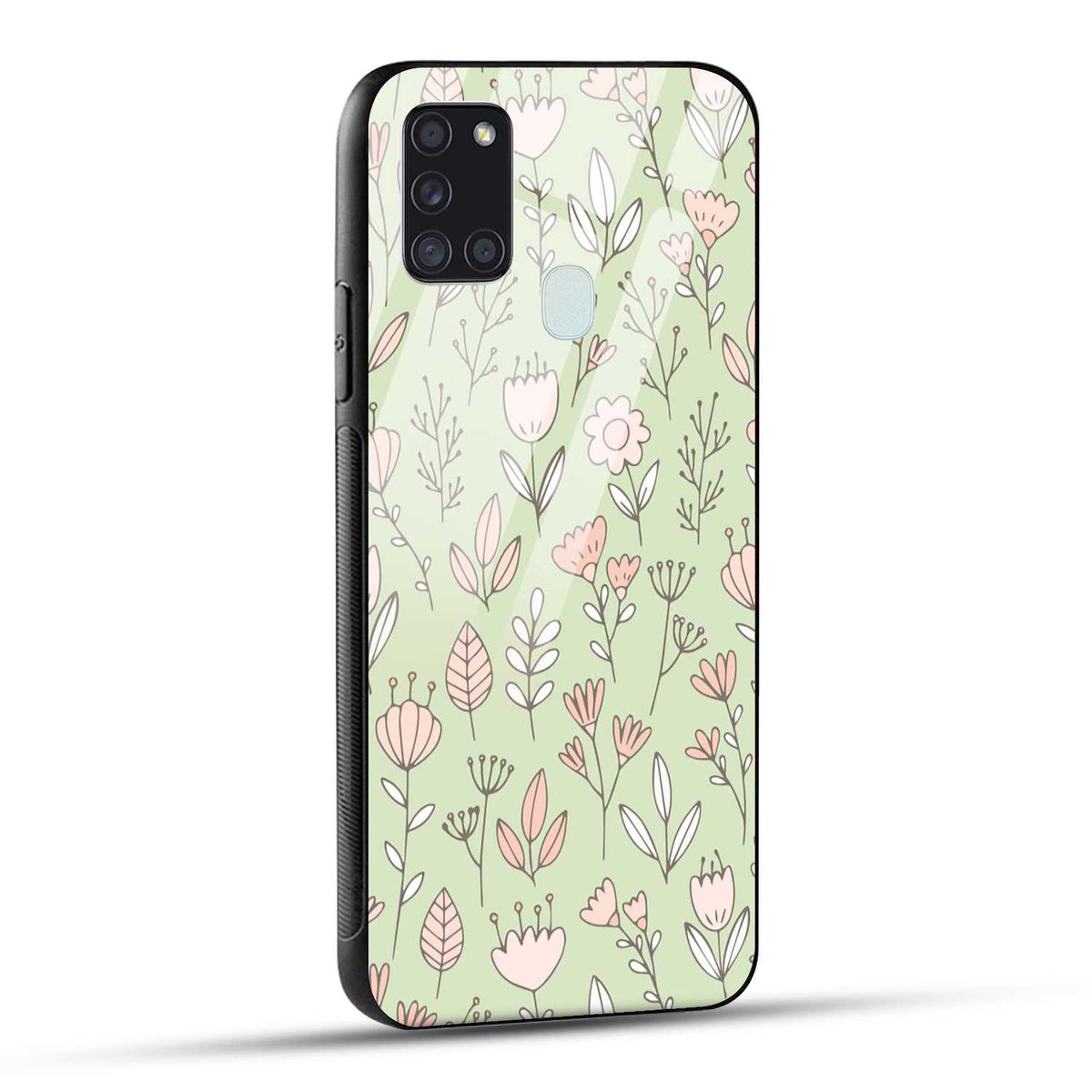 Samsung Galaxy A21s Back Cover Flower Art Printed Glass Case