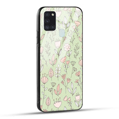 Samsung Galaxy A21s Back Cover Flower Art Printed Glass Case