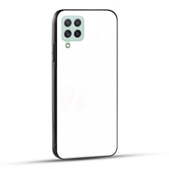 Samsung Galaxy A22 4G Back Cover Plain White Printed Glass Case