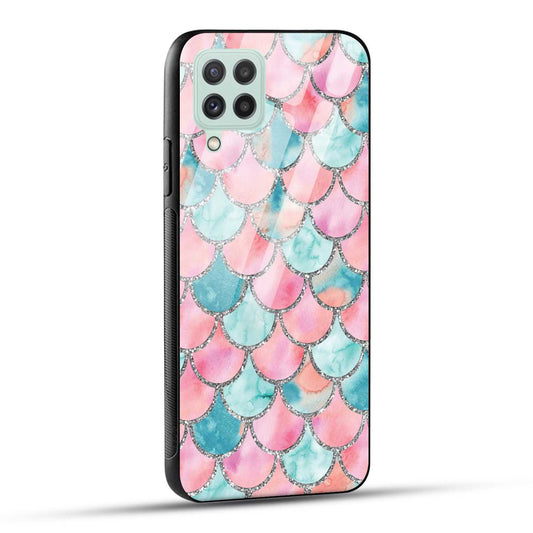Samsung Galaxy A22 4G Back Cover Mirror Pattern Printed Glass Case