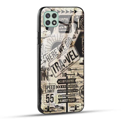 Samsung Galaxy A22 5G Back Cover Here We Go Travel Printed Glass Case