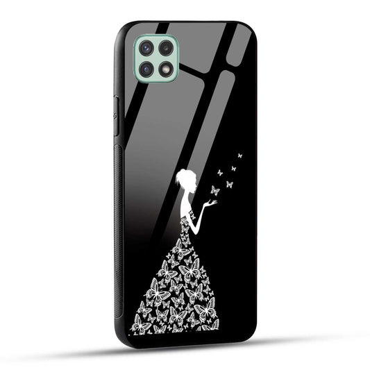 Samsung Galaxy A22 5G Back Cover Butterfly Girl Printed Glass Case