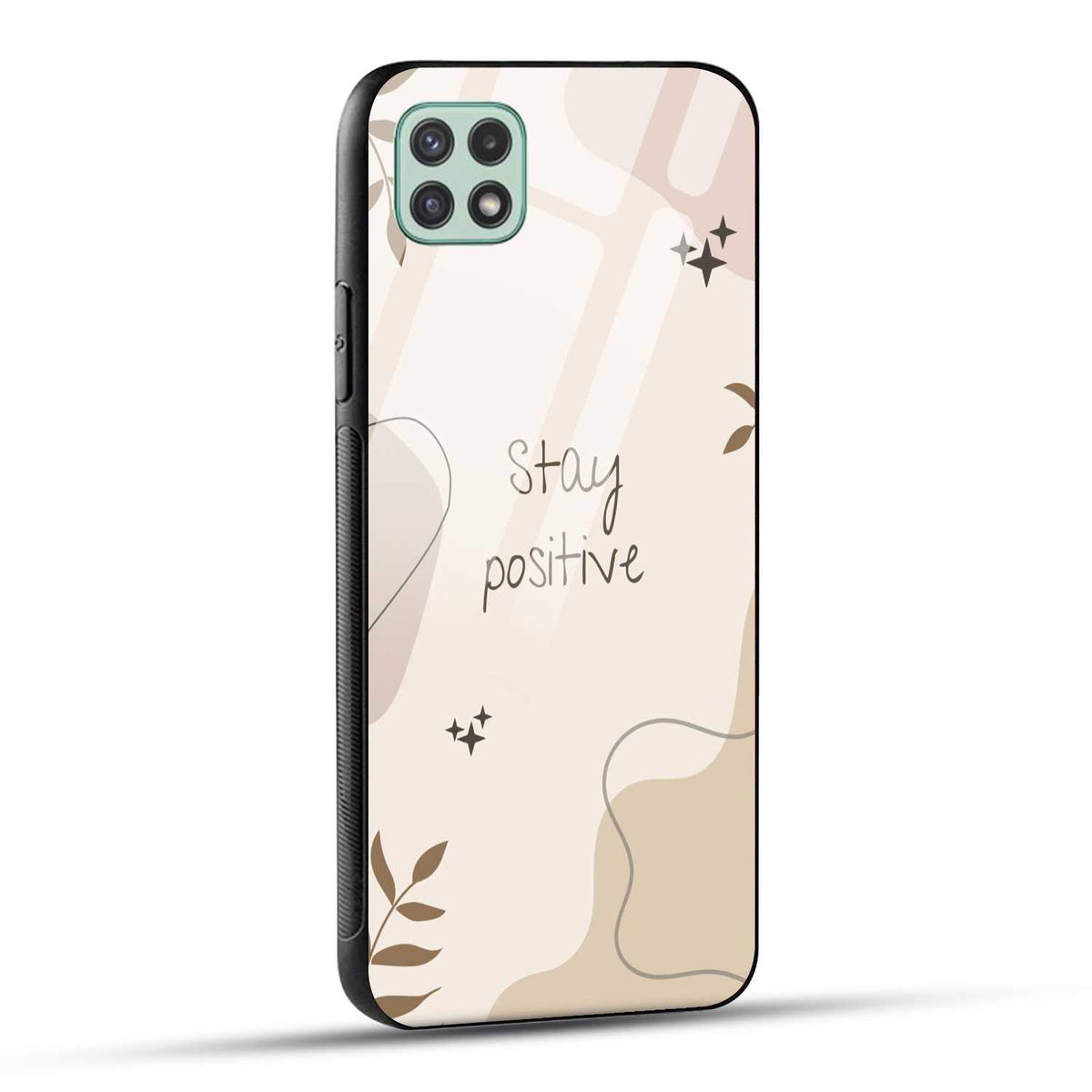 Samsung Galaxy A22 5G Back Cover Cream Beige Aesthetic Printed Glass Case