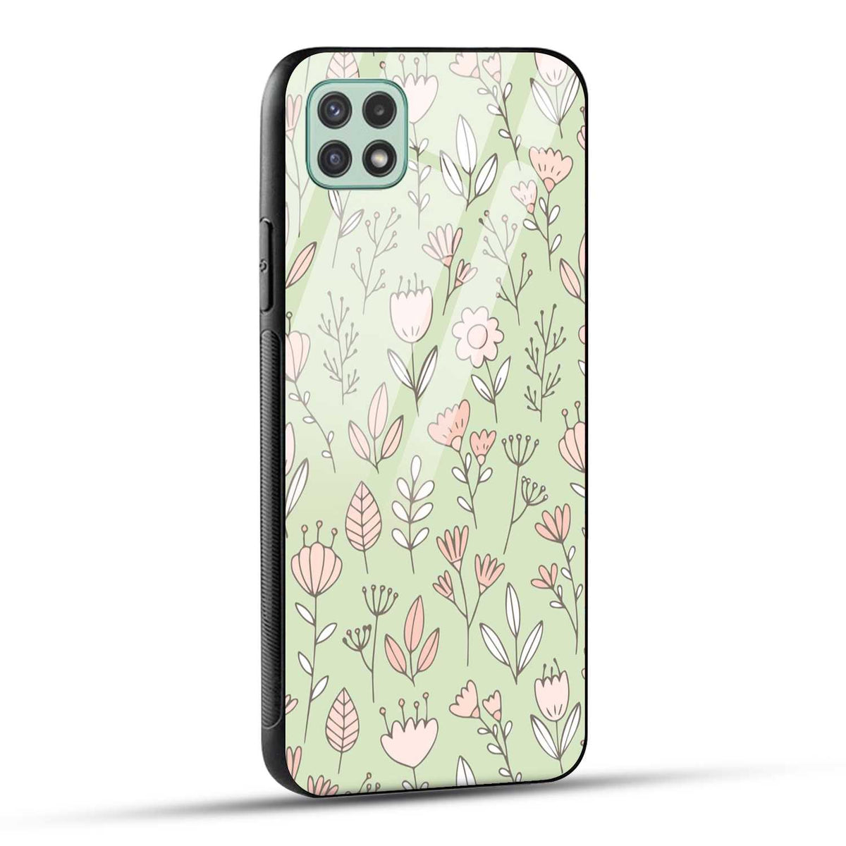 Samsung Galaxy A22 5G Back Cover Flower Art Printed Glass Case
