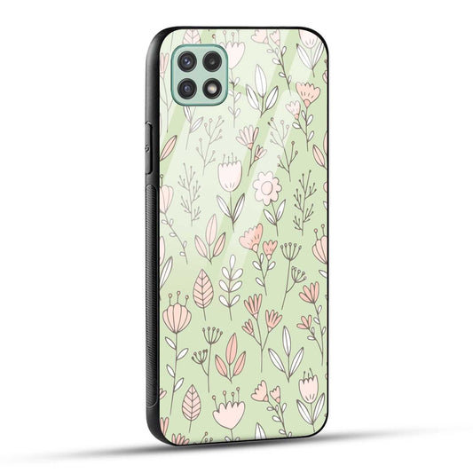 Samsung Galaxy A22 5G Back Cover Flower Art Printed Glass Case