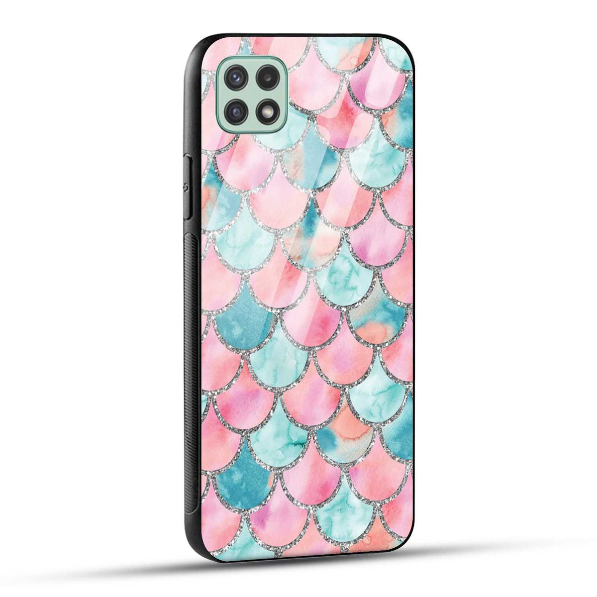 Samsung Galaxy A22 5G Back Cover Mirror Pattern Printed Glass Case
