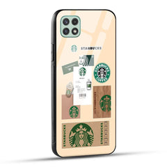 Samsung Galaxy A22 5G / Samsung Galaxy F42 5G Back Cover Starbucks Coffee Printed Glass Case