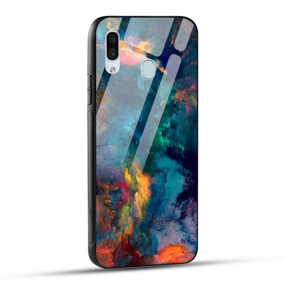 Samsung Galaxy A30 Back Cover Abstract Color Printed Glass Case