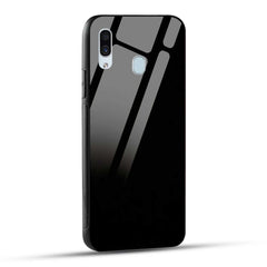 Samsung Galaxy A30 Back Cover Solid Black Printed Glass Case
