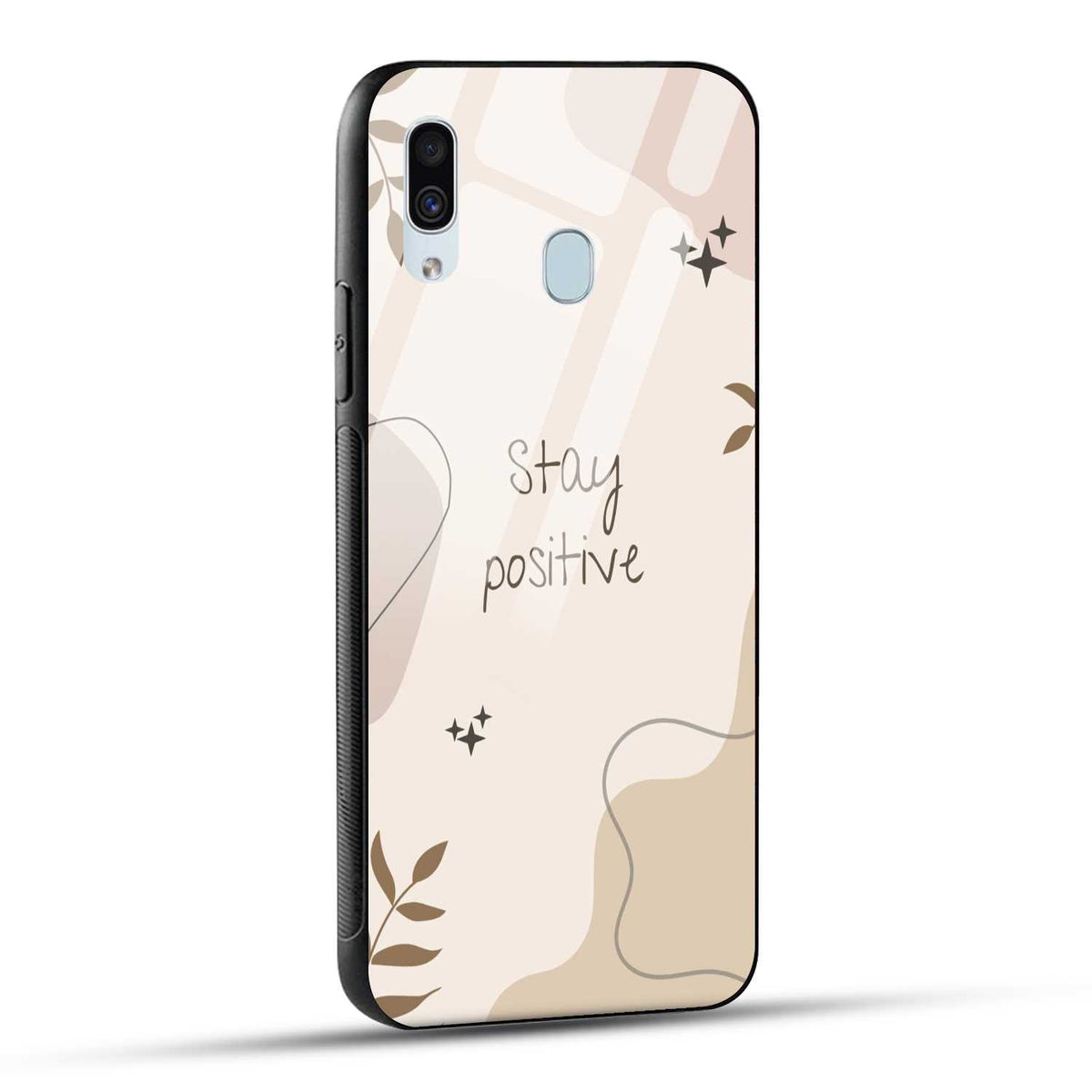 Samsung Galaxy A30 Back Cover Cream Beige Aesthetic Printed Glass Case