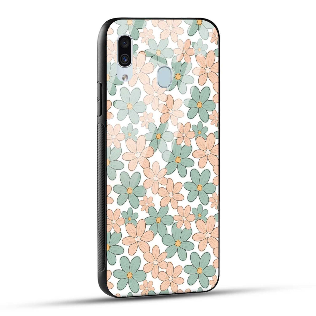 Samsung Galaxy A30 Back Cover Aesthetic Flowers Printed Glass Case