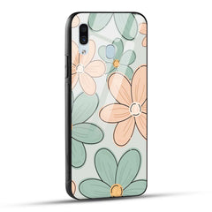 Samsung Galaxy A30 Back Cover Aesthetic Flower Printed Glass Case