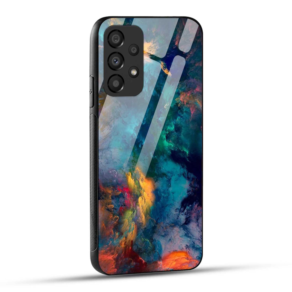 Samsung Galaxy A23 Back Cover Abstract Color Printed Glass Case