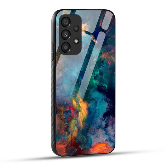 Samsung Galaxy A73 5G Back Cover Abstract Color Printed Glass Case