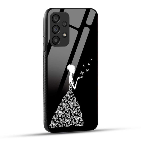 Samsung Galaxy A73 5G Back Cover Butterfly Girl Printed Glass Case
