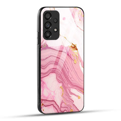 Samsung Galaxy A73 5G Back Cover Pink Marble Printed Glass Case