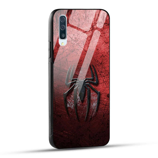 Samsung Galaxy A50 Back Cover Red Spider Printed Glass Case