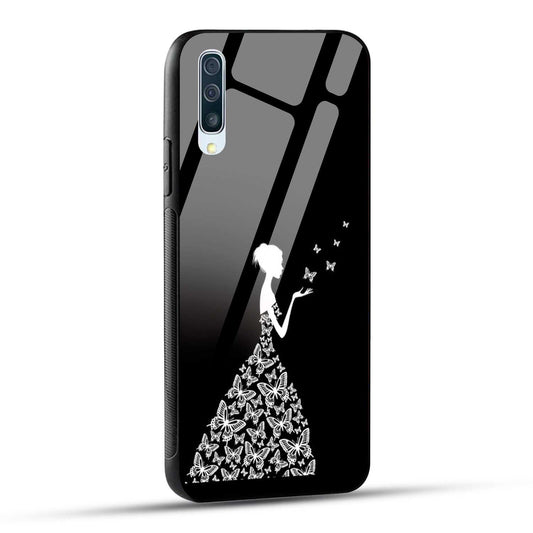 Samsung Galaxy A50 Back Cover Butterfly Girl Printed Glass Case
