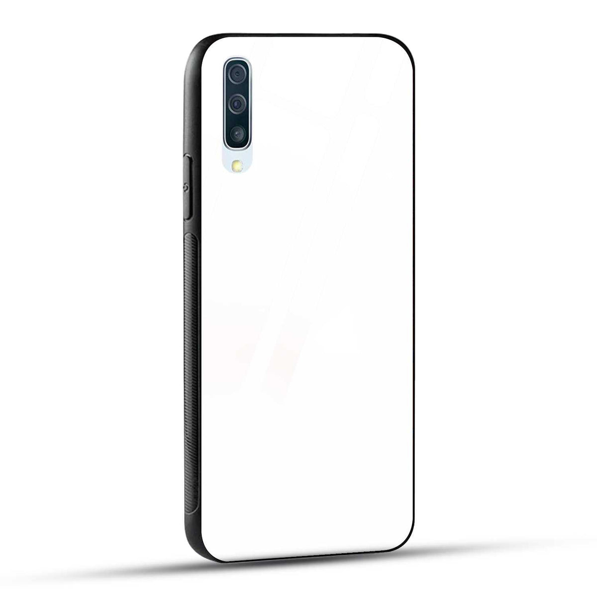 Samsung Galaxy A50 Back Cover Plain White Printed Glass Case
