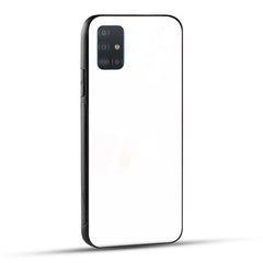 Samsung Galaxy A51 Back Cover Plain White Printed Glass Case