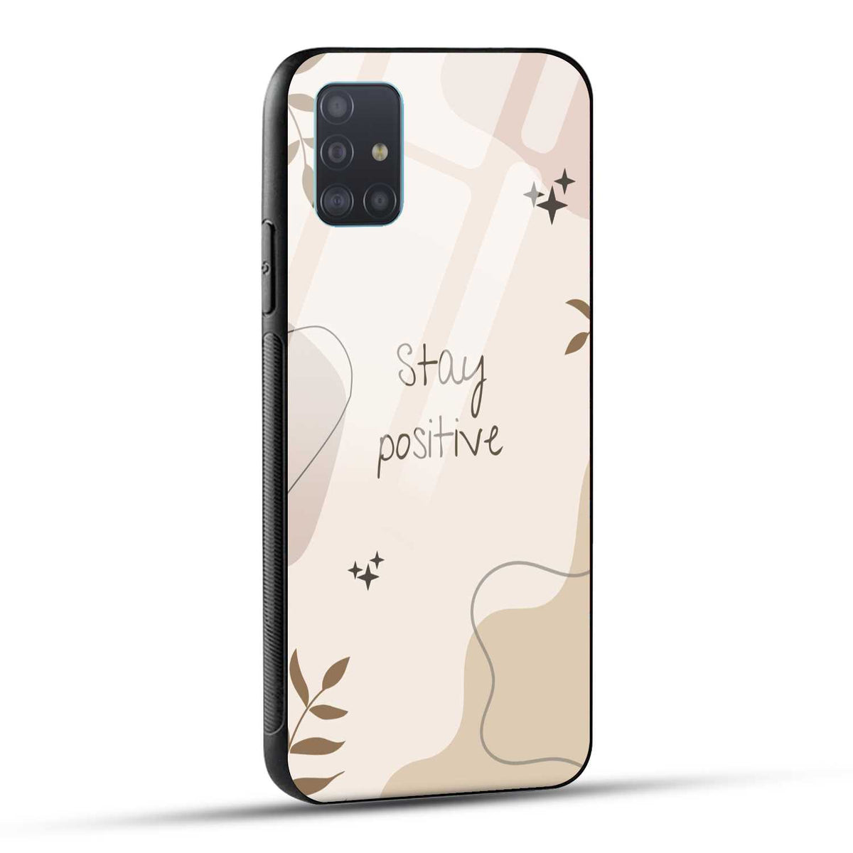 Samsung Galaxy A51 Back Cover Cream Beige Aesthetic Printed Glass Case