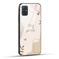 Samsung Galaxy A51 Back Cover Cream Beige Aesthetic Printed Glass Case