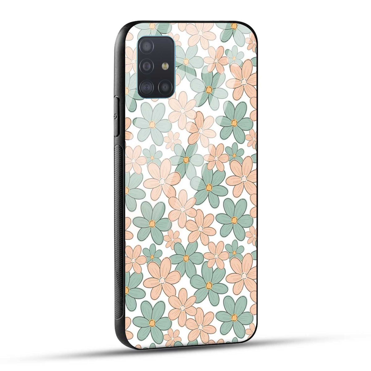 Samsung Galaxy A51 Back Cover Aesthetic Flowers Printed Glass Case