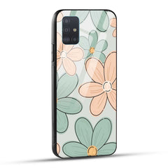 Samsung Galaxy A51 Back Cover Aesthetic Flower Printed Glass Case