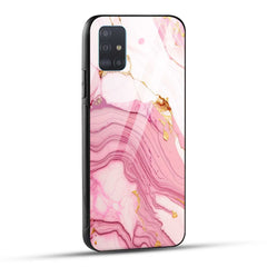 Samsung Galaxy A51 Back Cover Pink Marble Printed Glass Case