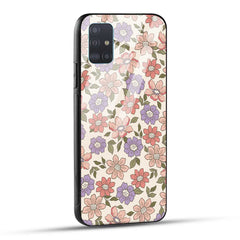 Samsung Galaxy A51 Back Cover Flowers In Retro  Printed Glass Case