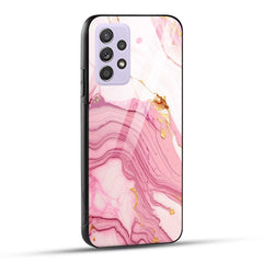 Samsung Galaxy A52 Back Cover Pink Marble Printed Glass Case