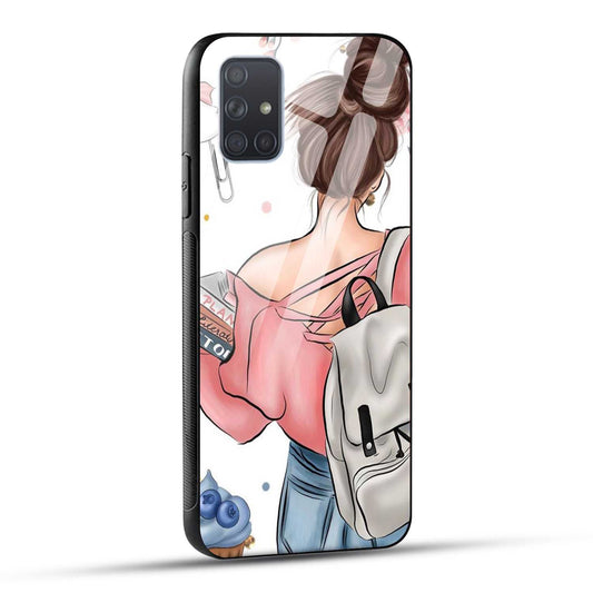 Samsung Galaxy A71 Back Cover Padhaku Girl Printed Glass Case