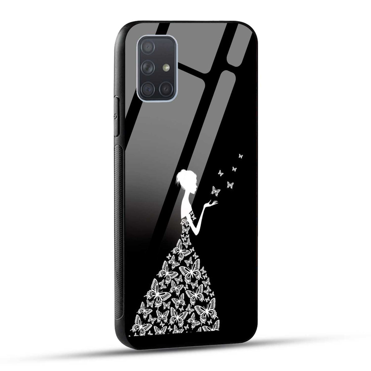 Samsung Galaxy A71 Back Cover Butterfly Girl Printed Glass Case