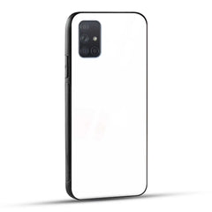Samsung Galaxy A71 Back Cover Plain White Printed Glass Case
