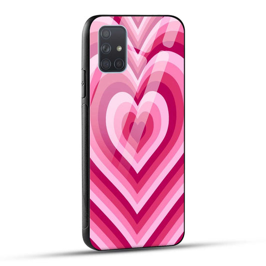 Samsung Galaxy A71 Back Cover Love Hearts Printed Glass Case