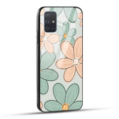 Samsung Galaxy A71 Back Cover Aesthetic Flower Printed Glass Case