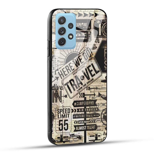Samsung Galaxy A72 Back Cover Here We Go Travel Printed Glass Case