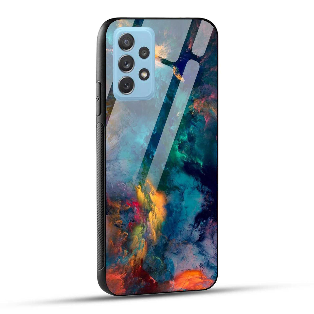 Samsung Galaxy A72 Back Cover Abstract Color Printed Glass Case